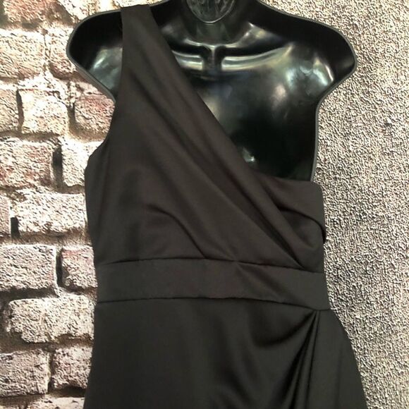 Jim Helm Occassion Formal Black Gown One Shoulder size 12 Vintage Fits like 4 - Picture 5 of 12